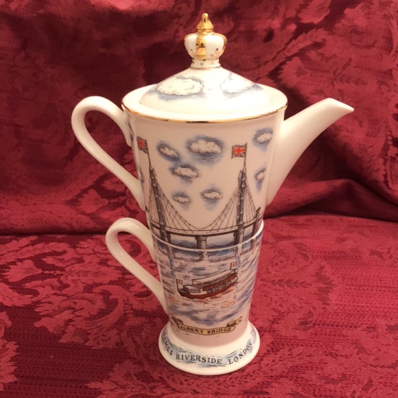 The Tower and Albert Bridges Single Teapot and Cup - Picture 12 of 12